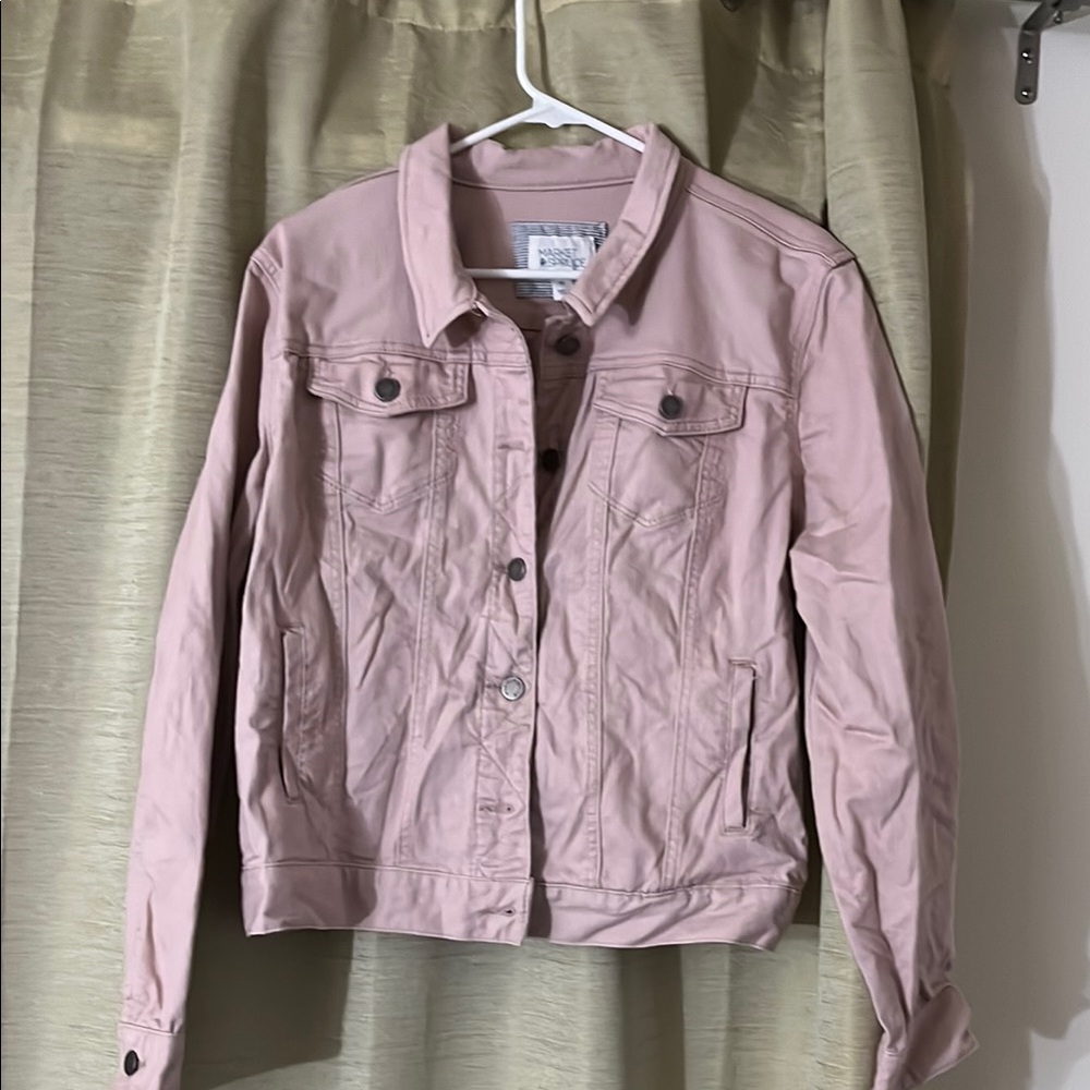 Free People Pink Jean Jacket with Casual Style and Short Cut